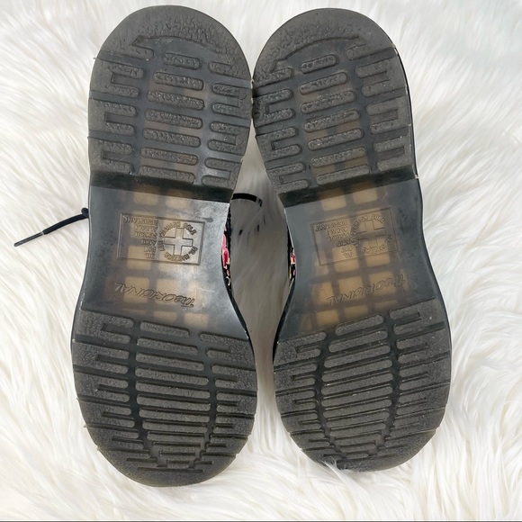 SOLD OUT Dr Martens 1460 Pascal Floral Mash Up Lace Up Black Combat Boots Sz 9 - Picture 12 of 13